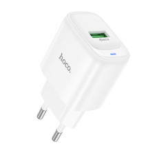 Мережеве зарядний пристрій Hoco C140A Smart single port 1USB (18W/QC3.0) White