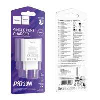 Мережеве зарядний пристрій Hoco C143A Benefit 1USB-C/PD20W White