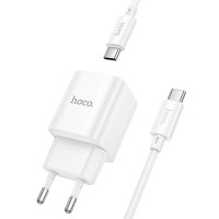 Мережеве зарядний пристрій Hoco C147A Charm PD20W+QC3.0 charger set (C to C) (Білий / White)