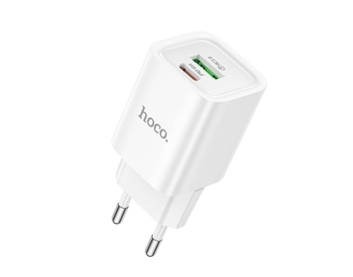 Мережеве зарядний пристрій Hoco C149A Charm (PD30W/QC3.0) White