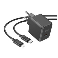 Мережеве зарядний пристрій Hoco CS13A Ocean Charger Set PD20W (C to iP) чорний