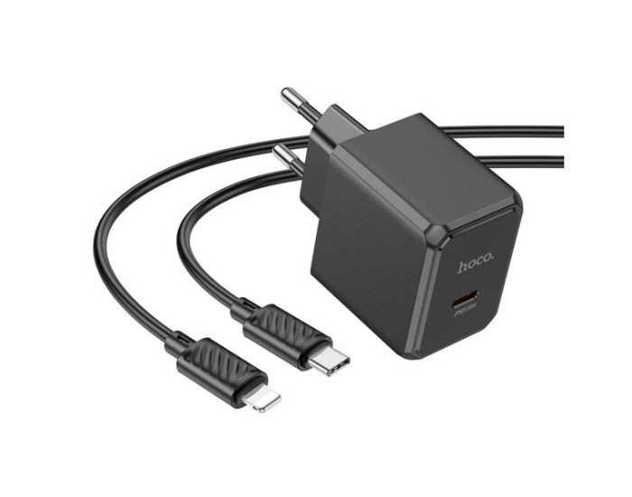 Мережеве зарядний пристрій Hoco CS13A Ocean Charger Set PD20W (C to iP) чорний