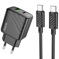 Сетевое зарядное устройство Hoco CS23A Sunlight Dual-Port (PD30W+QC3.0) Charger set (Type-C to Type-C) Black