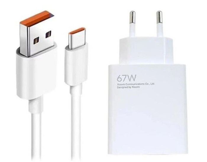 Мережеве зарядний пристрій Xiaomi (OR) 67W Hyper Charge + Кабель Type-C White (BHR9465EU) (100% оригінал)