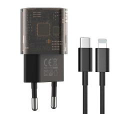 Мережеве зарядний пристрій XO CE05 (1USB+1Type-C) + cable Lightning (PD30W+QC3.0 18W) Brown