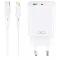 Мережеве зарядний пристрій XO CE29 20W (1USB-A+1USB-C) Fast Charger з кабелем Type-C (NB-Q231A) (Білий / White)