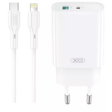 Мережеве зарядний пристрій XO CE29 20W (1USB-A+1USB-C) Fast Charger з кабелем Type-C (NB-Q231A) (Білий / White)