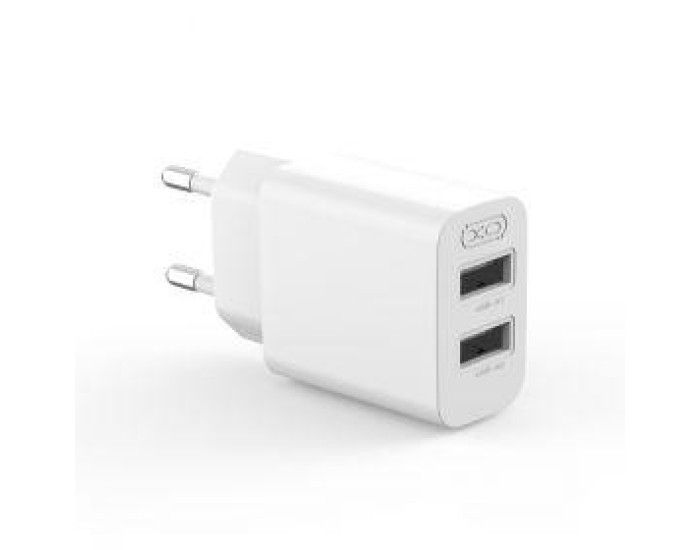 Мережеве зарядний пристрій XO L109 (2USB-A 2.4A) White