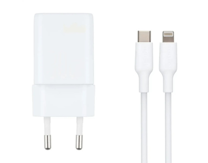 Сетевое зарядное устройство SENTEO Z-16L USB-C PD 30W Type-C to Lightning (1Port) (Белый  White)