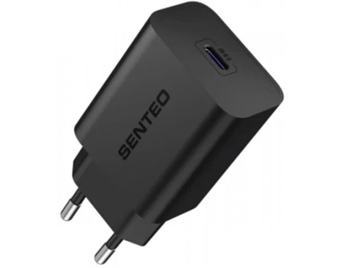 Мережеве зарядний пристрій SENTEO Z-13 USB-C 3A PD 25W (1Port) (black)