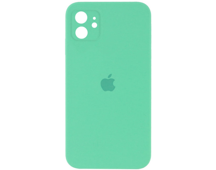 Чехол-силикон оригинал Square Cover Soft Matte Full Camera iPhone 11 (Мятный / Mint)