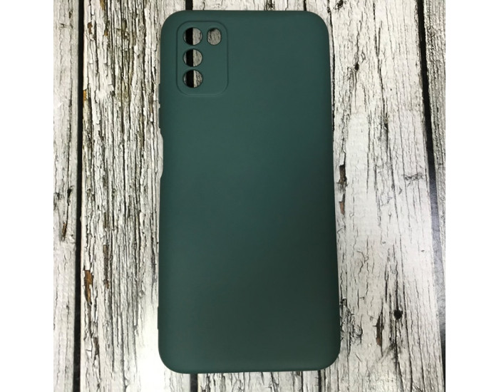 Чехол-силикон Aspor Xiaomi Poco M3 с микрофиброй, зеленый