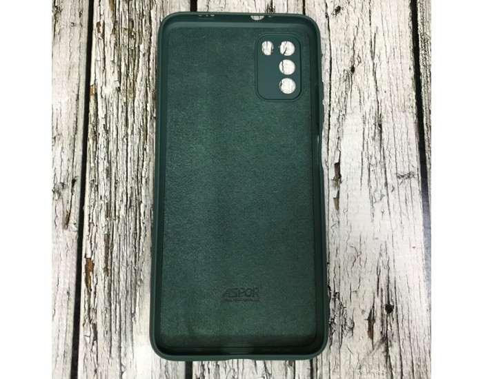 Чехол-силикон Aspor Xiaomi Poco M3 с микрофиброй, зеленый