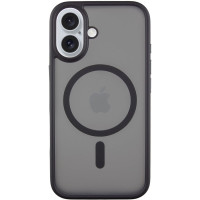 Чехол-силикон Metal Buttons with MagSafe Apple iPhone 16, Черный