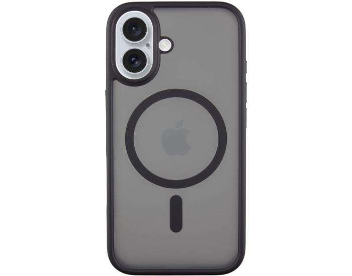 Чехол-силикон Metal Buttons with MagSafe Apple iPhone 16, Черный