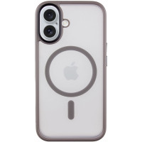 Чехол-силикон Metal Buttons with MagSafe iPhone 16, серый