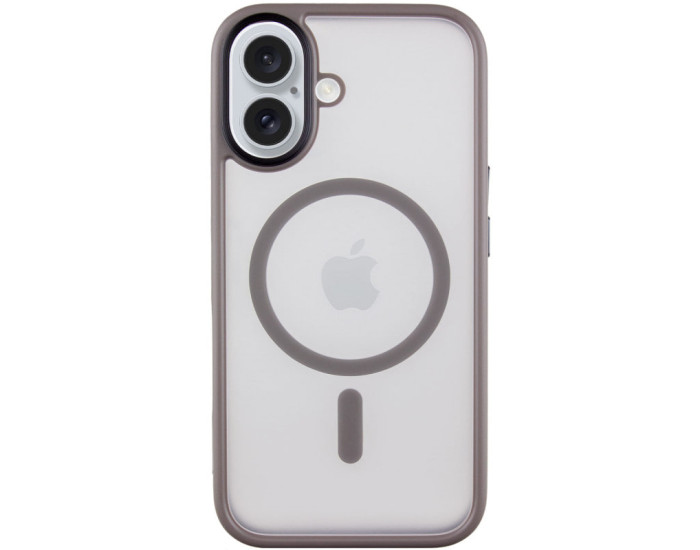 Чехол-силикон Metal Buttons with MagSafe Apple iPhone 16, Серый