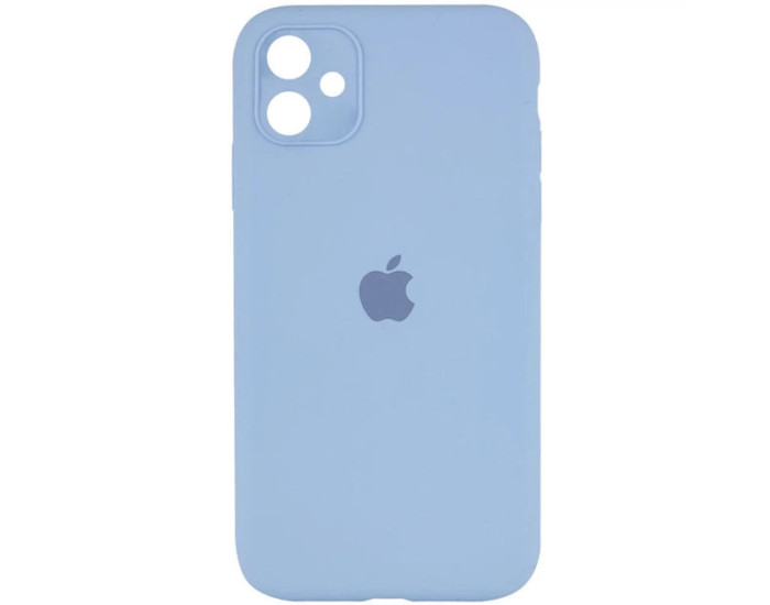 Чехол-силикон оригинал Square Cover Soft Matte Full Camera iPhone 11 (Голубой / Lilac Blue)