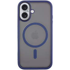 Чехол-силикон Metal Buttons with MagSafe Apple iPhone 16, Синий