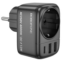 Мережевий Перехідник Borofone BAC14 Wide універсальний (1C/2A, 2USB/2A) чорний