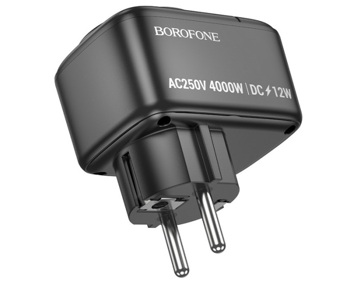 Мережевий Перехідник Borofone BAC14 Wide універсальний (1C/2A, 2USB/2A) чорний