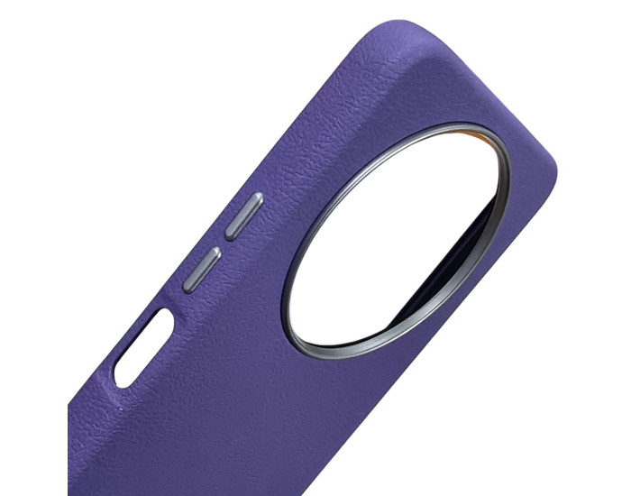 Чехол-кожаный Leather Case Metal Buttons Xiaomi Redmi 14C /Redmi A4 /Poco C75 Сиреневый
