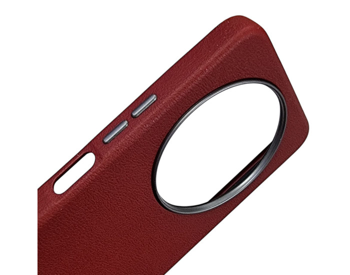 Чехол-кожаный Leather Case Metal Buttons Xiaomi Redmi 14C /Redmi A4 /Poco C75 Марсала