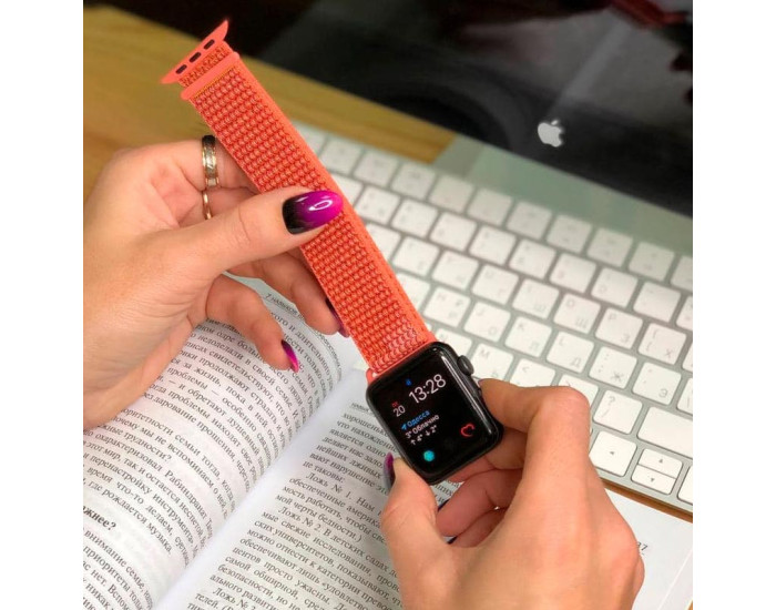 Ремешок для Apple Watch Nylon Loop Series 38/40/41/42mm (Оранжевый / Orange)