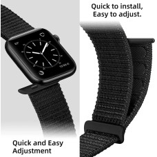 Ремешок для Apple Watch Nylon Loop Series 38/40/41/42 mm (Черный / Black)