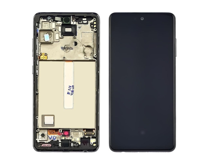 Дисплей з сенсорним екраном (модуль) Samsung A526 A52 5G /A525, чорний з рамкою з широким обідком, OLED