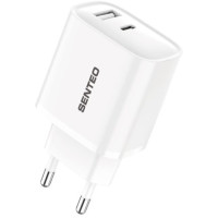 Сетевое зарядное устройство SENTEO T-06 (version2) USB+USB-C PD/QC3.0 45W (2Port) (white)