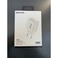 Сетевое зарядное устройство SENTEO T-07 (version2) 2USB-C PD/QC3.0 40W (2Port) (white)