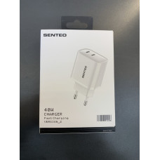 Мережеве зарядний пристрій SENTEO T-07 (version2) 2USB-C PD/QC3.0 40W (2Port) (white)