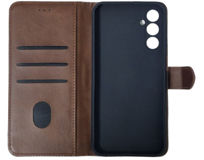 Чохол-книга Leather Folio New Samsung A246 Galaxy A24 4G Brown (магнітна застібка)
