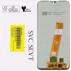 Дисплей с сенсорным экраном (модуль) Samsung A015 A01, черный с широким коннектором, сервисная упаковка GH81-18209A
