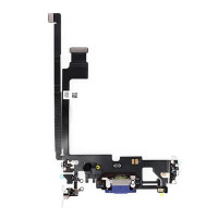 Шлейф для iPhone 12 Pro Max, коннектора наушников, коннектора зарядки, синий, оригинал с разборки