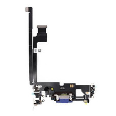 Шлейф для iPhone 12 Pro Max, коннектора наушников, коннектора зарядки, синий, оригинал с разборки