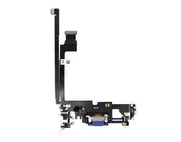 Шлейф для iPhone 12 Pro Max, коннектора наушников, коннектора зарядки, синий, оригинал с разборки