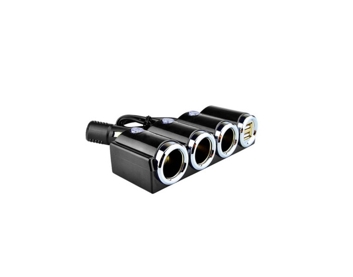 Автомобильный разветвитель Olesson 1503 2USB/3 гнезда прикуривателя (12V/24V)
