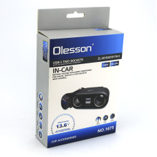 Автомобильный разветвитель Olesson 1675 2USB/2 гнезда прикуривателя (12V/24V)
