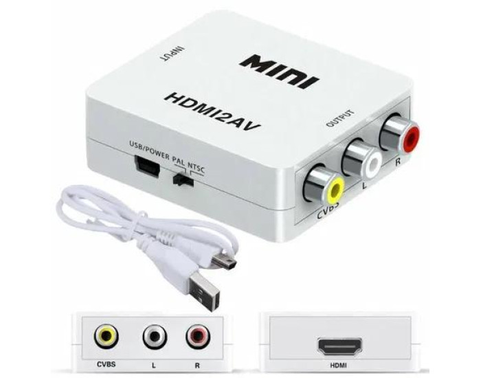 Перехідник (конвертер) MINI HDMI2AV (HDMI / 3RCA) (розширення 1080р)