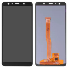 Дисплей з сенсорним екраном (модуль) Samsung A750 Galaxy A7 (2018) чорний, OLED, широкий ободок