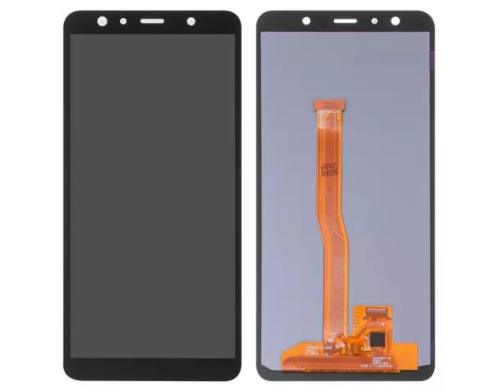 Дисплей з сенсорним екраном (модуль) Samsung A750 Galaxy A7 (2018) чорний, OLED, широкий ободок