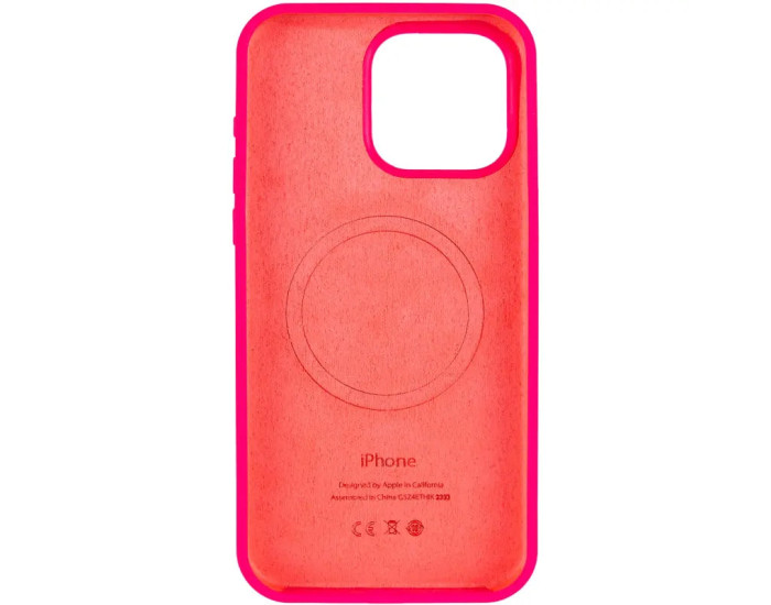 Чехол-силикон оригинал Full Soft Matte Case with MagSafe iPhone 12/12 Pro, ярко-розовый