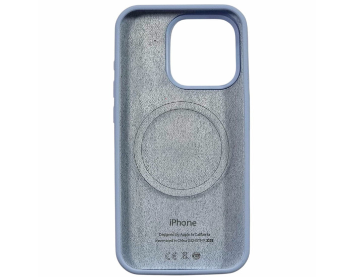 Чехол-силикон оригинал Full Soft Matte with MagSafe iPhone 15 Pro, сиренево голубой