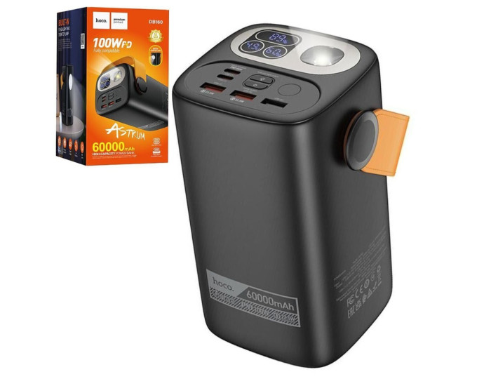 Портативная батарея (Power Bank) Hoco DB160 Astrum (PD100W) Fully compatible 60 000mAh, Black