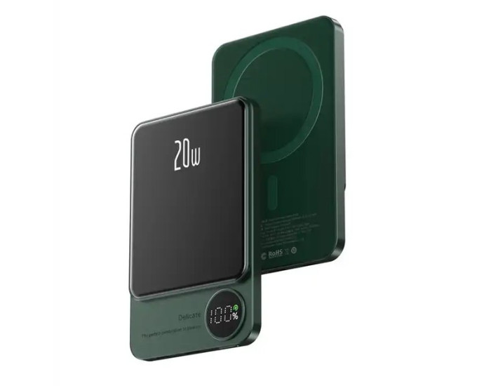 Портативна батарея (Power Bank) Q9 MagSafe 20W 10000 mAh, Dark green