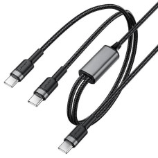 Кабель USB-C Acefast C22-02 Aluminum alloy charging data cable Type-C to 2*Type-C (100W) черный 
