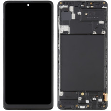 Дисплей з сенсорним екраном (модуль) Samsung A715 Galaxy A71 (2019) чорний з рамкою, OLED