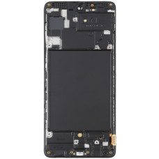 Дисплей з сенсорним екраном (модуль) Samsung A715 Galaxy A71 (2019) чорний з рамкою, OLED